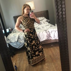 Black and gold dress